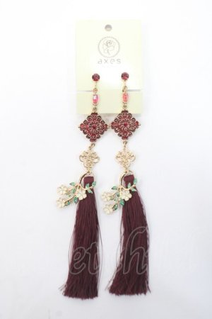 画像: axes femme POETIQUE / チャイナモチーフイヤリング  ワイン Y-25-06-06-001-AX-AC-SZ-ZY