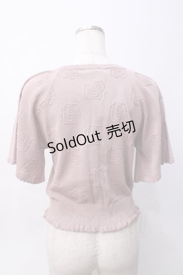 画像2: axes femme / ローズ付サマーニットカーデ F ピンク Y-25-06-06-060-AX-TO-SZ-ZT517 (2)