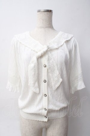 画像: axes femme / レース付け襟ニットカーディガン M 生成り Y-25-06-06-063-AX-TO-SZ-ZY
