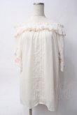 画像1: axes femme / 刺繍袖楊柳シフォンチュニック M 生成り Y-25-06-06-064-AX-OP-SZ-ZI (1)