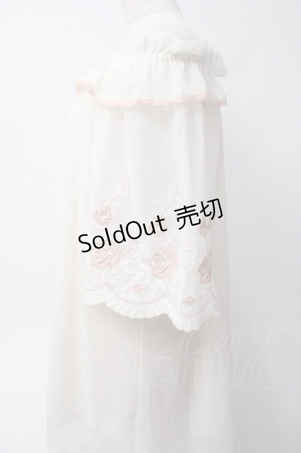 画像3: axes femme / 刺繍袖楊柳シフォンチュニック M 生成り Y-25-06-06-064-AX-OP-SZ-ZI (3)