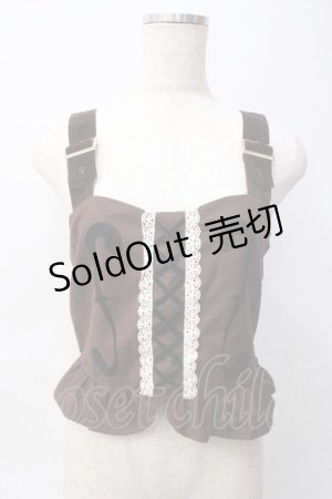 画像: Amavel / ヴァイオリンモチーフ BACKレースUPビスチェ M ブラウン Y-25-06-06-070-CA-TO-SZ-ZY