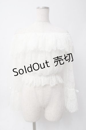 画像: Swankiss / 総レースオフショルトップス F 白 Y-25-06-06-074-CA-TO-SZ-ZY