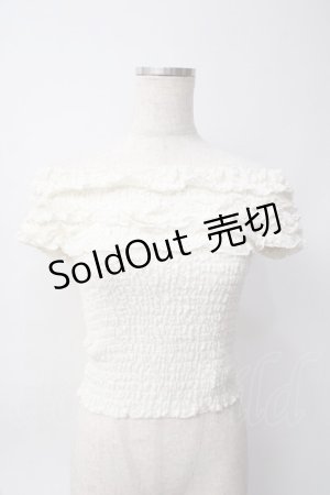 画像: Swankiss / シャーリングオフショルトップス F 生成り Y-25-06-06-075-CA-TO-SZ-ZY