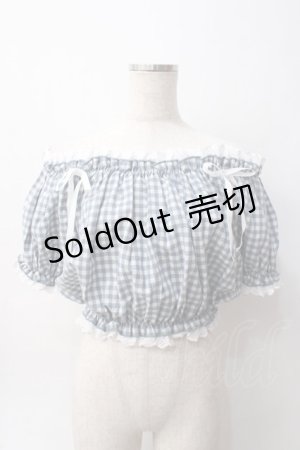 画像: Swankiss / ギンガムチェックオフショルトップス F サックス Y-25-06-06-077-CA-TO-SZ-ZY