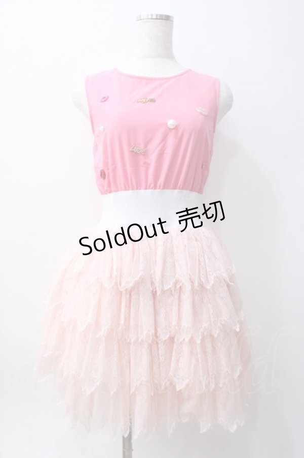 画像1: Swankiss / デコレースワンピース F ピンク Y-25-06-06-086-CA-OP-SZ-ZY (1)