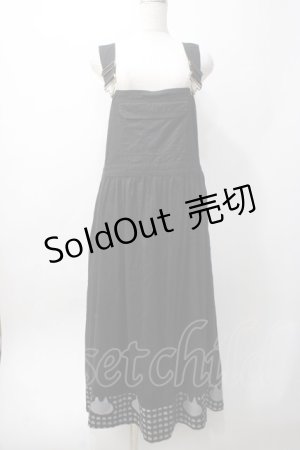 画像: MINT NeKO / 裾ネコシルエットサロペット F 黒 Y-25-06-06-092-HN-OP-SZ-ZY