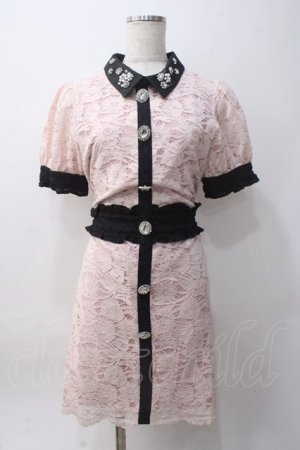 画像: Swankiss / DB bijou lace O/P F ピンク Y-25-06-06-098-CA-OP-SZ-ZY