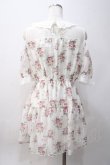 画像3: axes femme POETIQUE / 花柄シアーチェックミニワンピース M 白 Y-25-06-06-107-AX-OP-SZ-ZY (3)