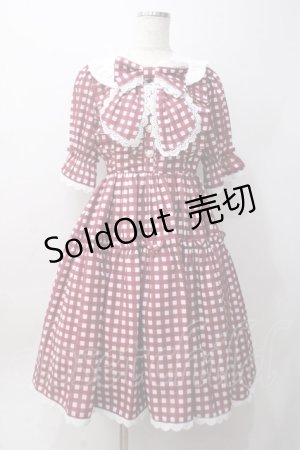 画像: axes femme kawaii / ギンガムチェック柄ワンピース M アカ Y-25-06-06-119-AX-OP-SZ-ZY