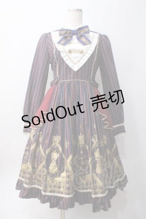 画像: Angelic Pretty / Checkmateワンピース  ネイビー Y-25-06-06-127-AP-OP-SZ-ZY