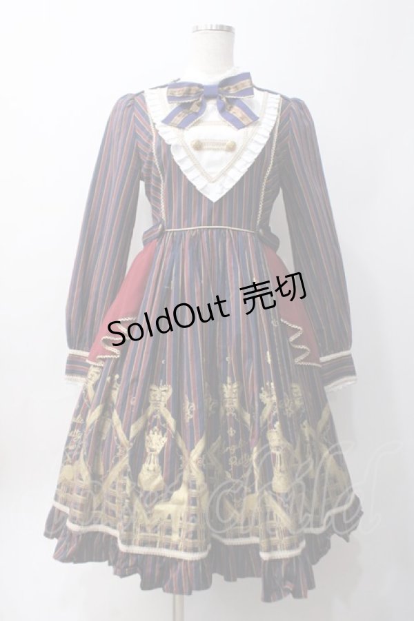 画像1: Angelic Pretty / Checkmateワンピース  ネイビー Y-25-06-06-127-AP-OP-SZ-ZY (1)