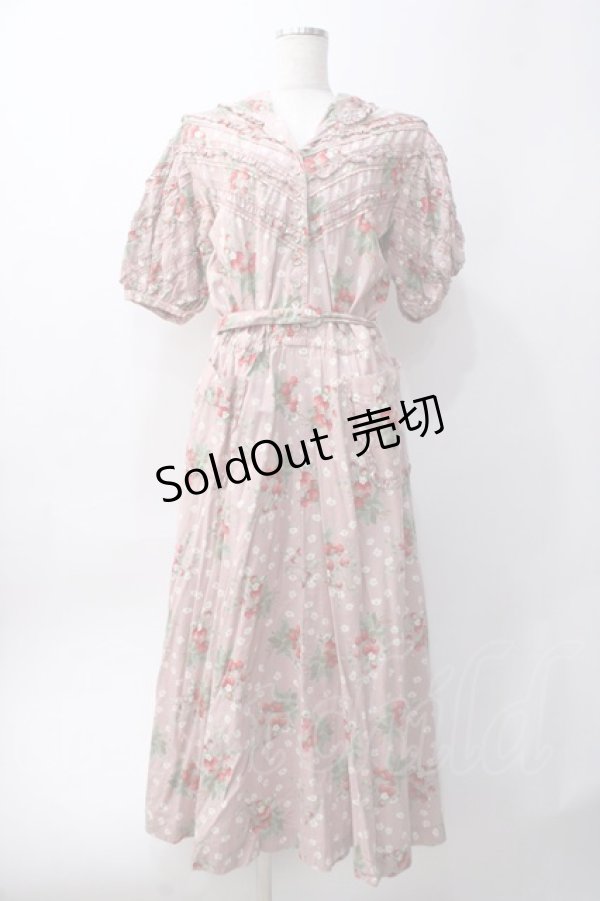画像1: PINK HOUSE / いちご柄セーラーワンピース F ピンク Y-25-06-06-132-LO-OP-SZ-ZY (1)