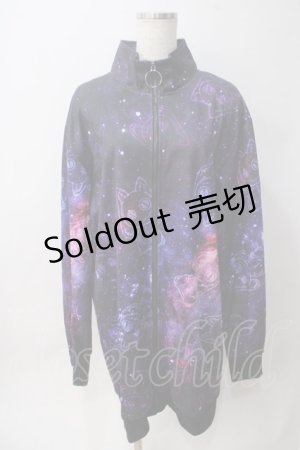画像: NieR Clothing / LONG ZIP PARKA 【NieR COSMO】 F ブラック×パープル Y-25-06-06-144-PU-TO-SZ-ZY