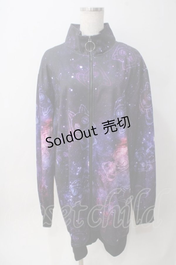 画像1: NieR Clothing / LONG ZIP PARKA 【NieR COSMO】 F ブラック×パープル Y-25-06-06-144-PU-TO-SZ-ZY (1)