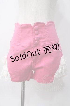 画像: Swankiss / 裾レース切替ハイウエストパンツ S ピンク Y-25-06-06-151-CA-PA-SZ-ZY