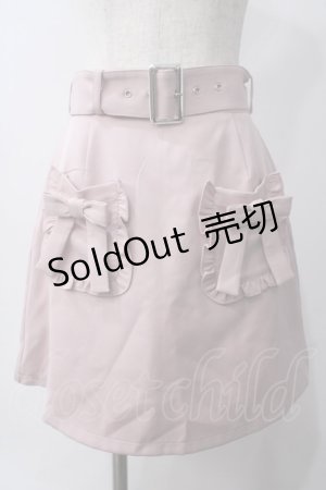 画像: Ank Rouge / リボンフリルポケット台形スカート M ピンク Y-25-06-06-154-CA-SK-SZ-ZY