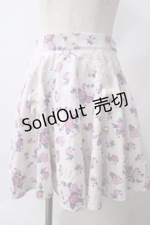 画像: Swankiss / ローズ柄ガーター風スカート F ピンク Y-25-06-06-156-CA-SK-SZ-ZY