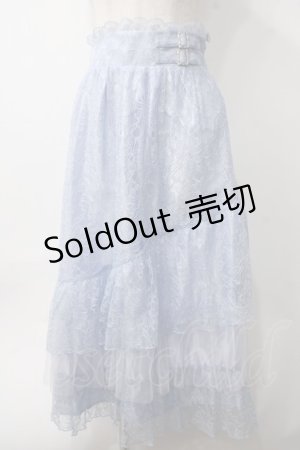 画像: axes femme / ボリュームフリルレーススカート F ブルー Y-25-06-06-163-AX-SK-SZ-ZI
