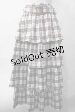 画像: axes femme / ボリュームティアードスカート F 茶 Y-25-06-06-167-AX-SK-SZ-ZI