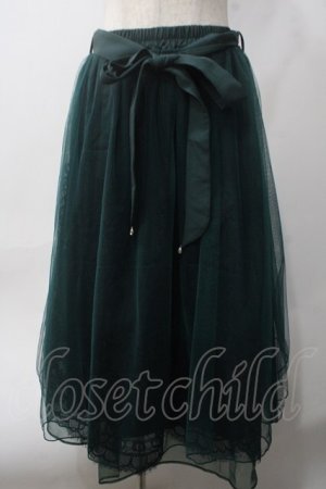 画像: axes femme POETIQUE / バックフリルチュールスカート M グリーン Y-25-06-06-170-AX-SK-SZ-ZY