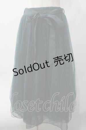 画像: axes femme POETIQUE / バックフリルチュールスカート M グリーン Y-25-06-06-170-AX-SK-SZ-ZY