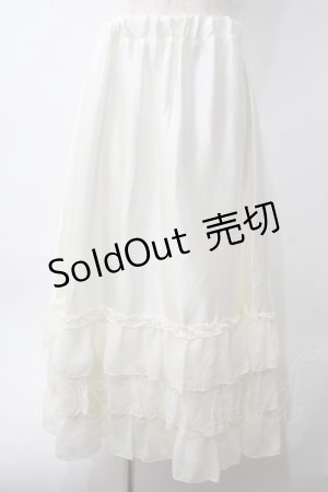 画像: axes femme NOSTALGIE / レースフリルロングペチスカート F 生成り Y-25-06-06-171-AX-SK-SZ-ZY