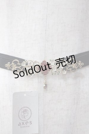 画像: axes femme POETIQUE / チャイナモチーフゴムベルト  ワイン Y-25-06-06-020-AX-ZA-SZ-ZY