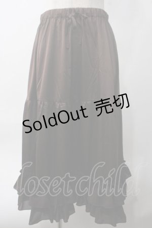 画像: axes femme kawaii / ミディフリルペチスカート M 茶 Y-25-06-06-176-AX-SK-SZ-ZY