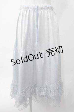 画像: axes femme kawaii / レースフリルペチスカート M サックス Y-25-06-06-178-AX-SK-SZ-ZI