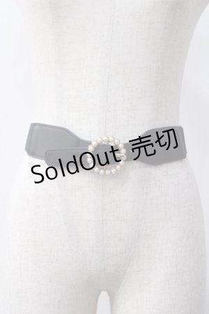 画像: axes femme / サークルパールゴムベルト  黒 Y-25-06-06-025-AX-ZA-SZ-ZT150-F001