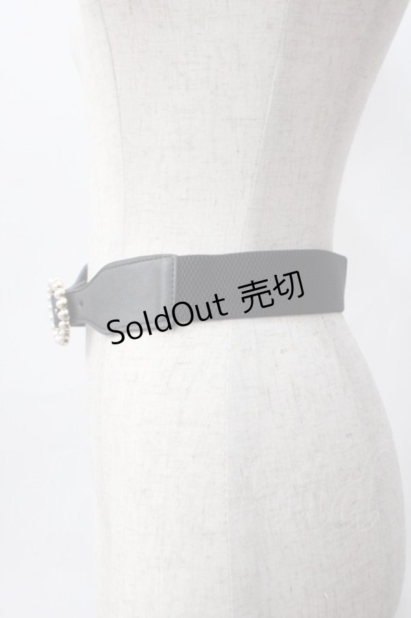 画像2: axes femme / サークルパールゴムベルト  黒 Y-25-06-06-025-AX-ZA-SZ-ZT150-F001 (2)