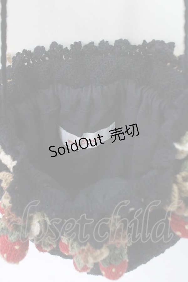画像3: WONDERFUL WORLD / いちごモチーフ付きポシェット  黒 Y-25-06-06-030-LO-BG-SZ-ZY (3)