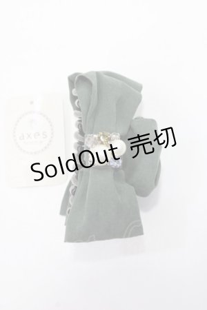 画像: axes femme / スウェードリボンバンス  グリーン Y-25-06-06-004-AX-AC-SZ-ZT150-F002
