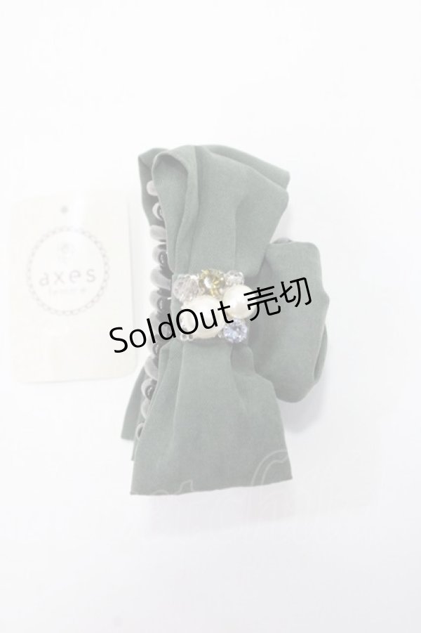 画像1: axes femme / スウェードリボンバンス  グリーン Y-25-06-06-004-AX-AC-SZ-ZT150-F002 (1)