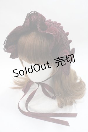 画像: axes femme kawaii / ベルベットドールハーフボンネット  ワイン Y-25-06-06-036-AX-AC-SZ-ZY