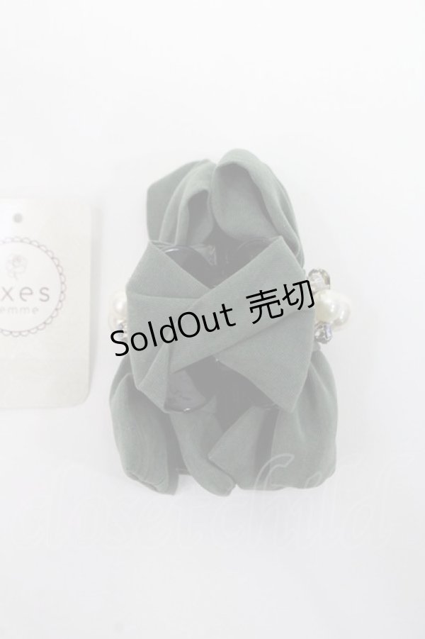 画像2: axes femme / スウェードリボンバンス  グリーン Y-25-06-06-004-AX-AC-SZ-ZT150-F002 (2)