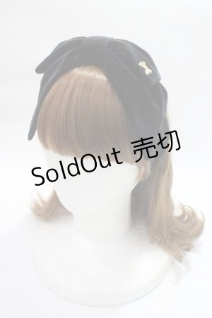 画像: Angelic Pretty / Lady Ribbonヘアバンド  黒 Y-25-06-09-036-AP-AC-SZ-ZY