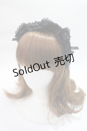 画像: Angelic Pretty / Teatimeフリルカチューシャ  黒 Y-25-06-09-038-AP-AC-SZ-ZY