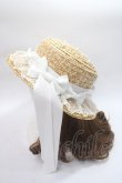 画像2: Angelic Pretty / リボンパールストローHat  白 Y-25-06-09-039-AP-AC-SZ-ZT-K011 (2)