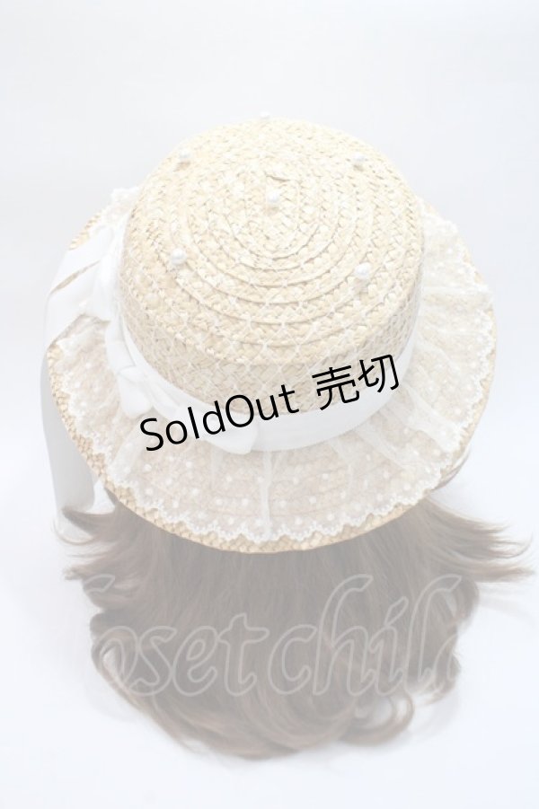 画像3: Angelic Pretty / リボンパールストローHat  白 Y-25-06-09-039-AP-AC-SZ-ZTK011 (3)