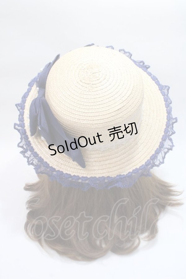 画像3: Angelic Pretty / Fancy RibbonストローHAT  紺 Y-25-06-09-040-AP-AC-SZ-ZT-K011 (3)