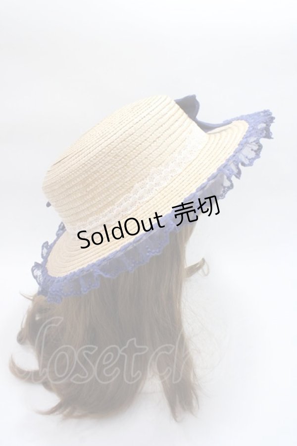 画像4: Angelic Pretty / Fancy RibbonストローHAT  紺 Y-25-06-09-040-AP-AC-SZ-ZT-K011 (4)