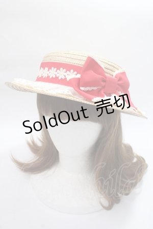 画像: Angelic Pretty / LovelyマーガレットストローHat  アカ Y-25-06-09-041-AP-AC-SZ-ZT-K011