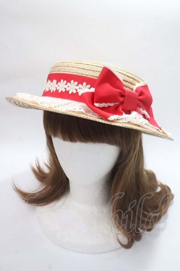 画像1: Angelic Pretty / LovelyマーガレットストローHat  アカ Y-25-06-09-041-AP-AC-SZ-ZT-K011 (1)