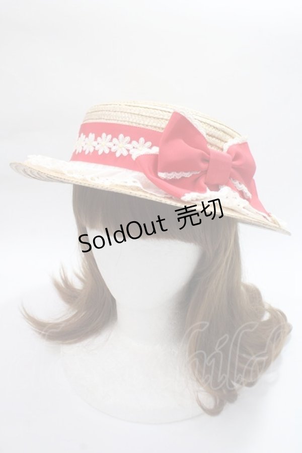 画像1: Angelic Pretty / LovelyマーガレットストローHat  アカ Y-25-06-09-041-AP-AC-SZ-ZT-K011 (1)