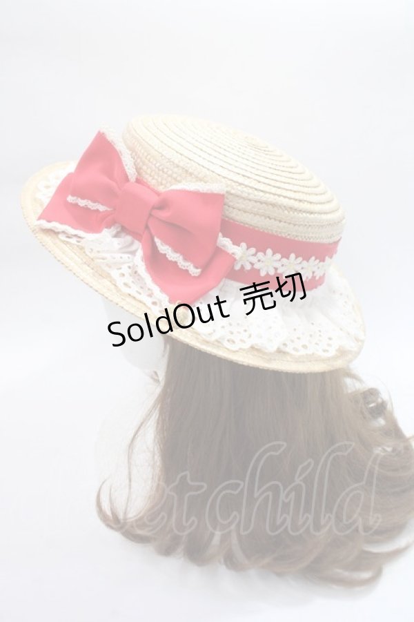 画像2: Angelic Pretty / LovelyマーガレットストローHat  アカ Y-25-06-09-041-AP-AC-SZ-ZT-K011 (2)