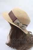 画像2: m petit by misako / TT*AMチュールリボンカンカン帽　 57.5cm 中茶 Y-25-06-09-043-LO-AC-SZ-ZT-K011 (2)