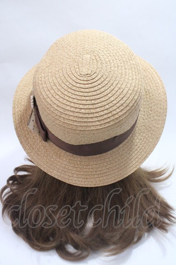 画像3: m petit by misako / TT*AMチュールリボンカンカン帽　 57.5cm 中茶 Y-25-06-09-043-LO-AC-SZ-ZT-K011 (3)