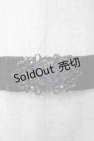 画像: axes femme / ローズバックルゴムベルト  黒 Y-25-06-09-007-AX-ZA-SZ-ZY